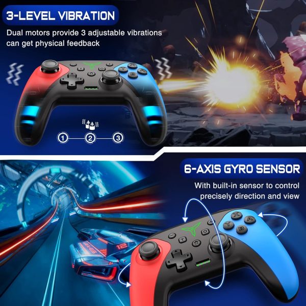 Wireless Switch Controller for Switch/Lite/OLED Controller, Switch Controller with a Mouse Touch Feeling on Back Buttons, Extra Switch Pro Controller with Wake-up,Programmable, Turbo Function - Image 4