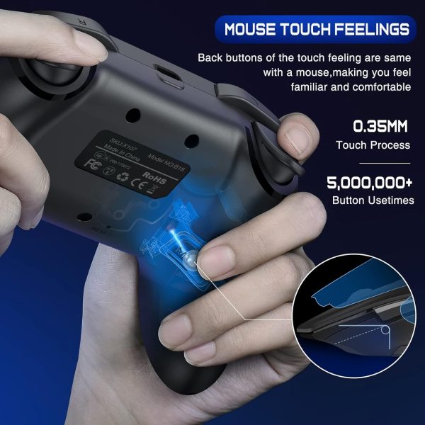 Wireless Switch Controller for Switch/Lite/OLED Controller, Switch Controller with a Mouse Touch Feeling on Back Buttons, Extra Switch Pro Controller with Wake-up,Programmable, Turbo Function - Image 5